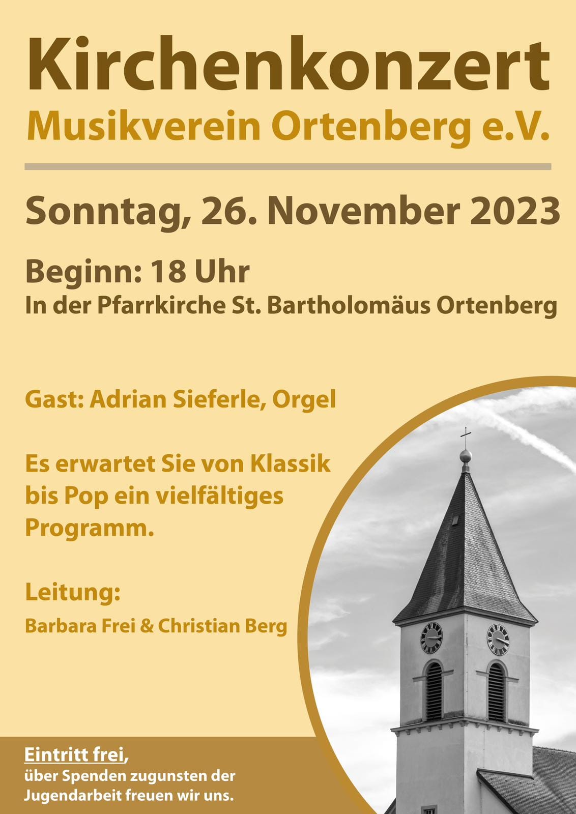 Kirchenkonzert Musikverein Ortenberg e.V. am 26.11.2023